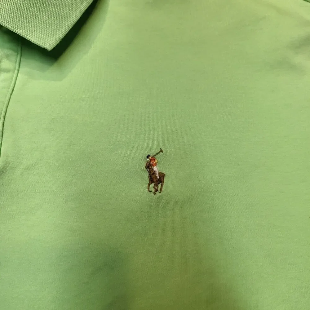 Polo Ralph Lauren Polo Shirt Mens XL Green Short Sleeve Pima Flesh Pony